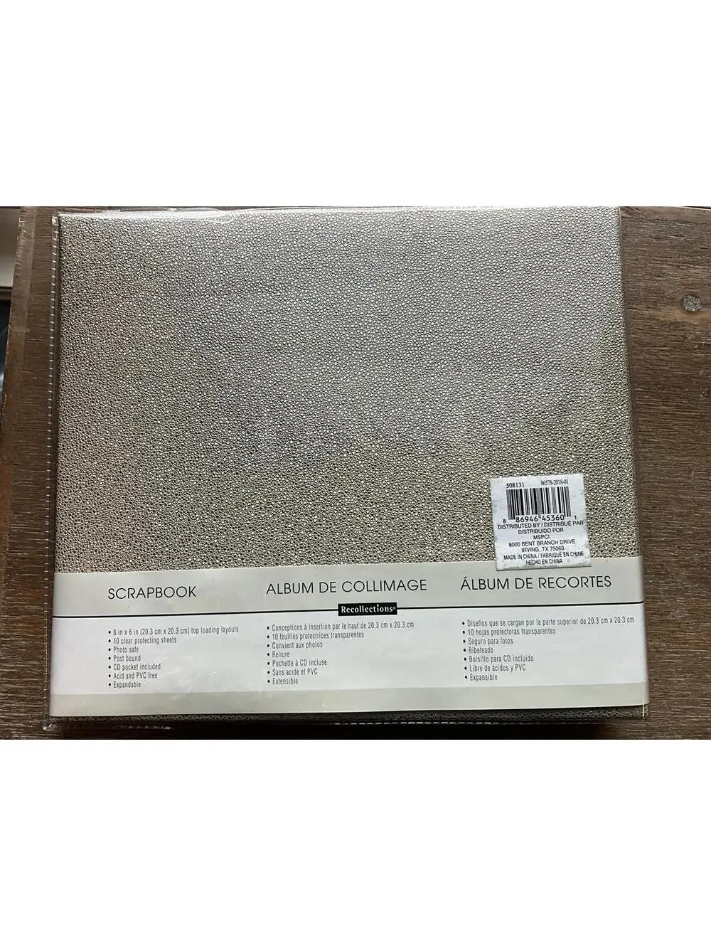 Gold Pebble Texture Photo Album Scrapbook with CD holder